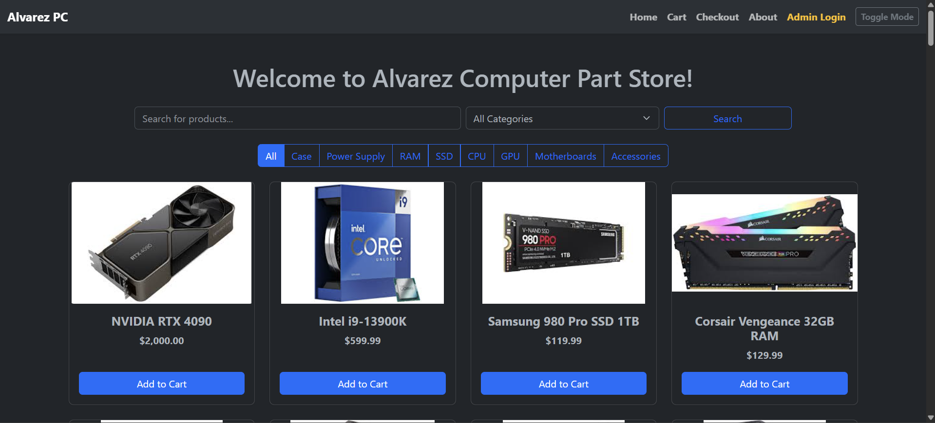Store Front Page